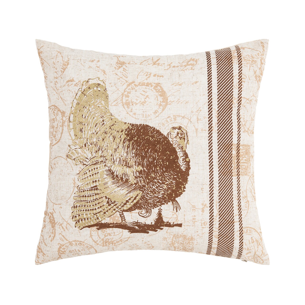 18&#x22; x 18&#x22; Thanksgiving Turkey Printed Throw Pillow